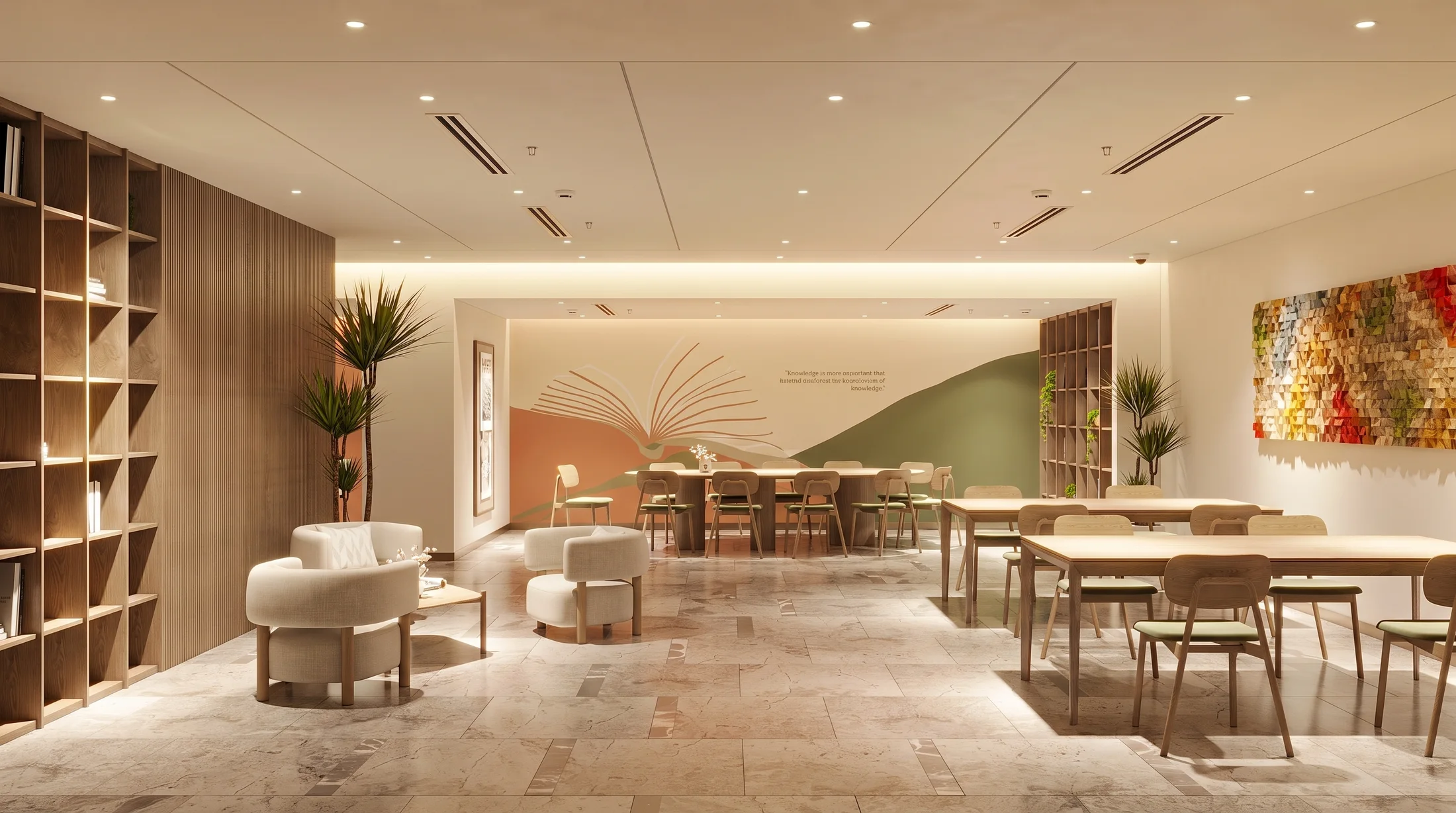 Phối cảnh thư viện và phòng cộng đồng Marina Living