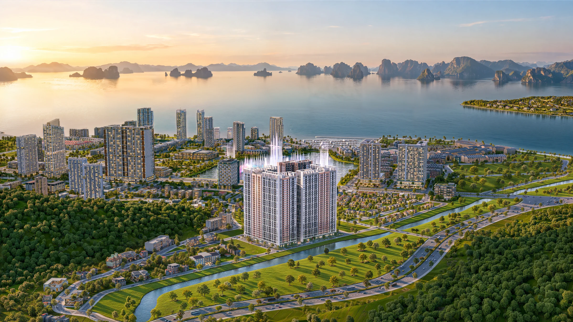 Phối cảnh tổng thể Marina Living Halong trong Halong Marina
